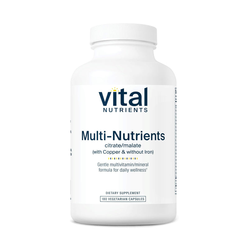 Vital Nutrients Multi-Nutrients 2 - Citrate/Malate Formula (Copper, No Iron) | 180 Vegetarian Capsules