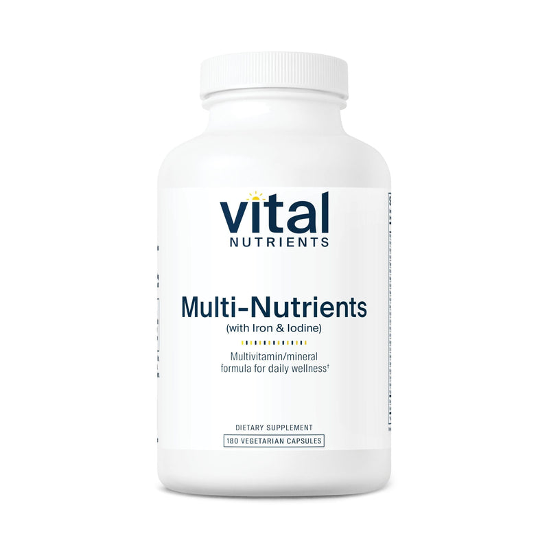 Vital Nutrients Multi-Nutrients with Iron and Iodine - Vegetarian Multivitamin (180 Capsules)