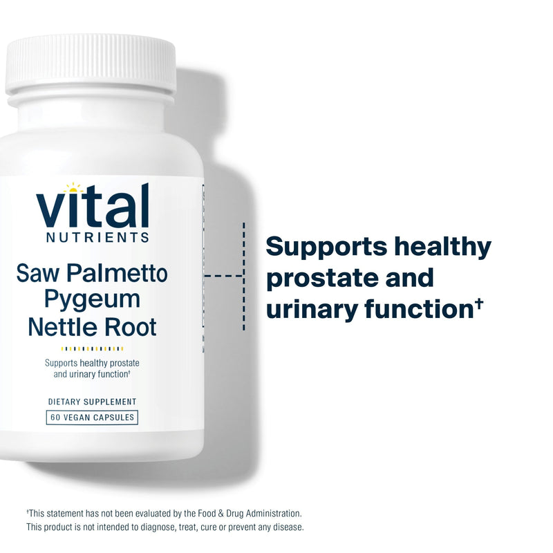 Vital Nutrients Saw Palmetto with Pygeum & Nettle Root – Vegan Prostate Support, 120 Capsules