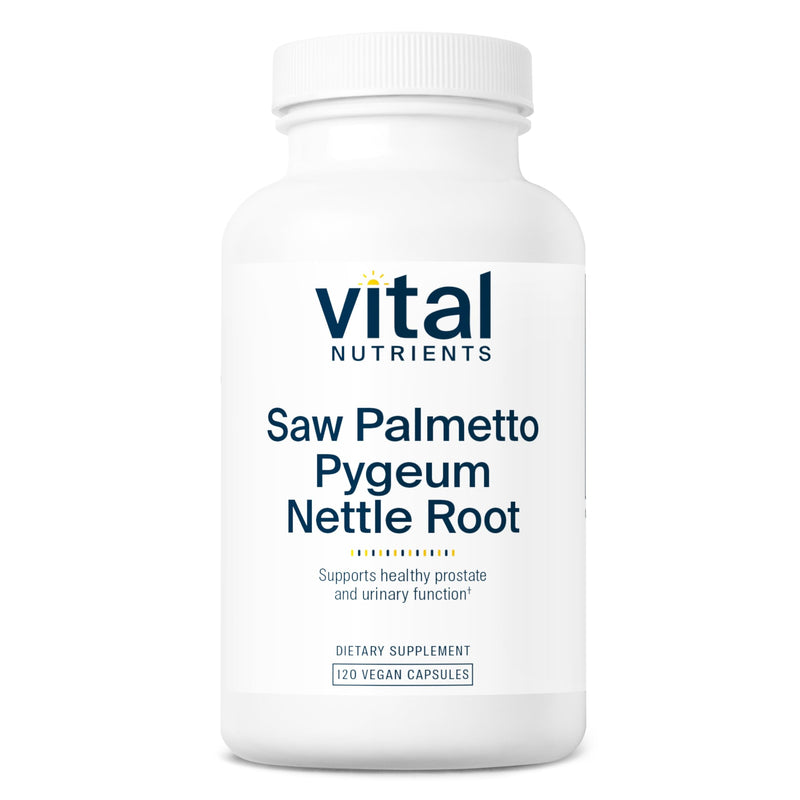 Vital Nutrients Saw Palmetto with Pygeum & Nettle Root – Vegan Prostate Support, 120 Capsules