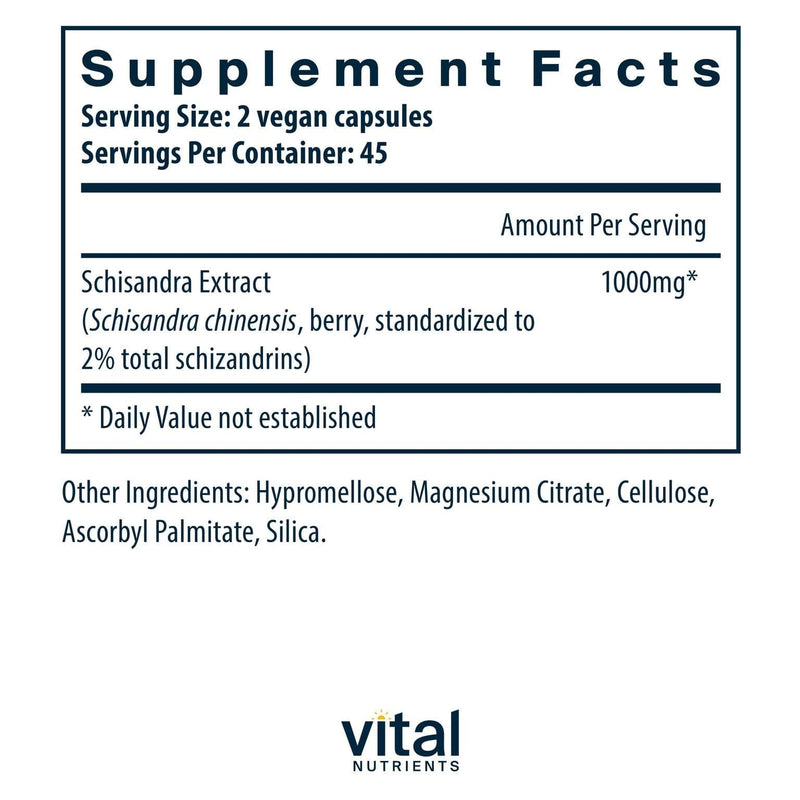 Vital Nutrients Schisandra Extract - Liver, Immune & Energy Support (1000 mg)