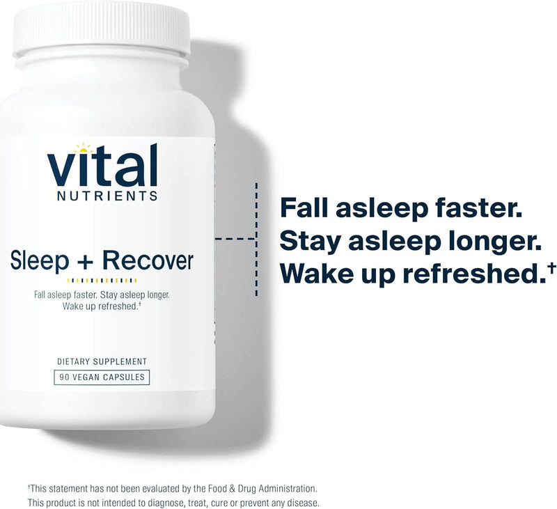 Vital Nutrients Sleep + Recover – Vegan Sleep Support with Melatonin, Ashwagandha & L-Theanine – 90 Capsules