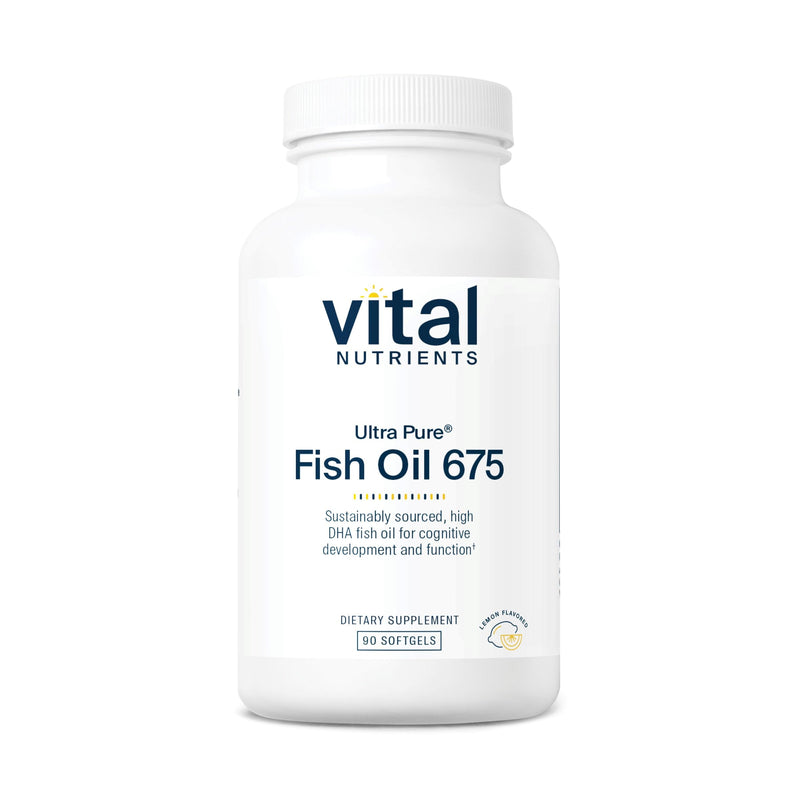 Vital Nutrients Ultra Pure Fish Oil 675 | High DHA Omega-3 (90 Softgels, Lemon)