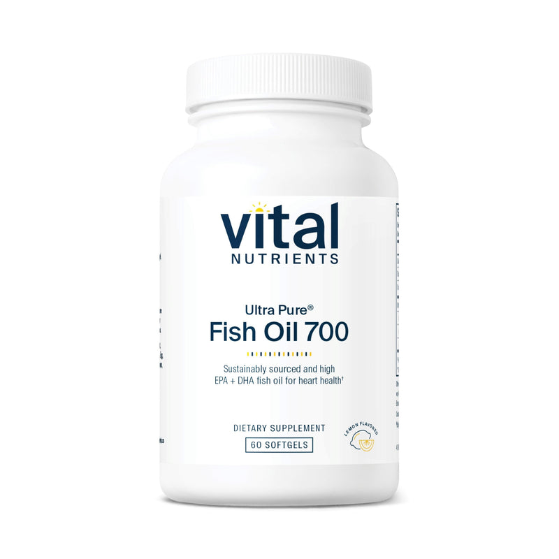 Vital Nutrients Ultra Pure Fish Oil 700 | High EPA & DHA | Lemon | 60 Softgels