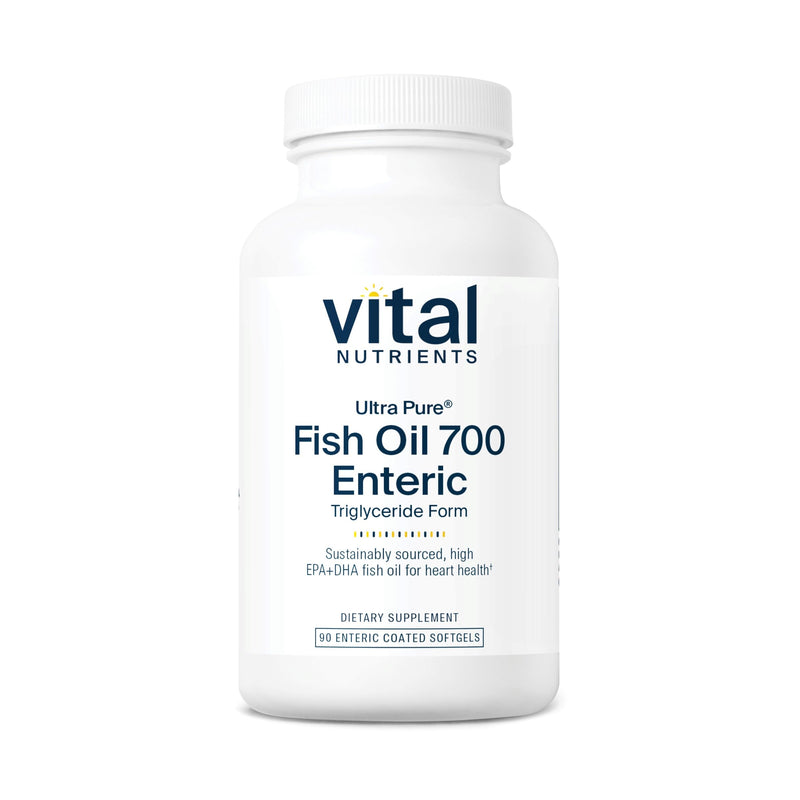 Vital Nutrients Ultra Pure Fish Oil 700 Enteric Coated – Heart, Brain & Immune Support | 90 Count