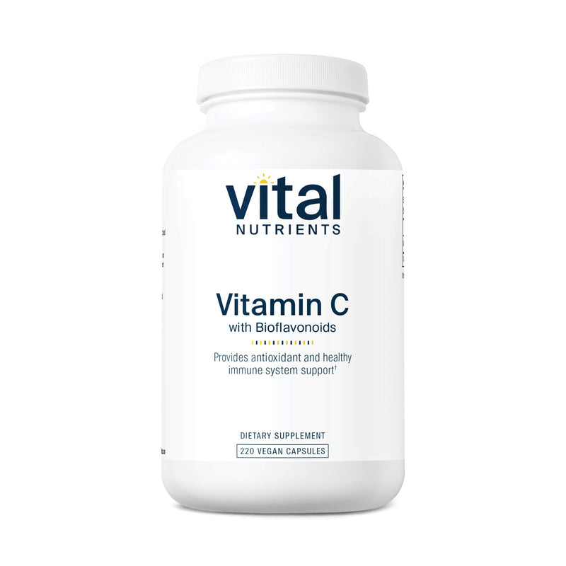 Vital Nutrients Vitamin C with Bioflavonoids | Vegan, Allergen-Free 1000mg Vitamin C + 500mg Citrus Bioflavonoids | 220 Capsules