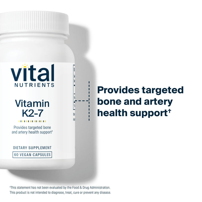 Vital Nutrients Vitamin K2-7 MK7 | Vegan, Non-GMO | 60 Capsules