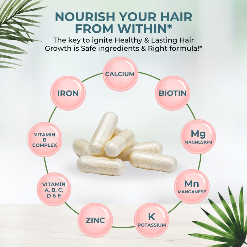 VITAL NUTRITIVE Vital Hair Complex – Biotin & Vitamin B Hair Vitamins for Women & Men (Hormone-Free, Gluten-Free)