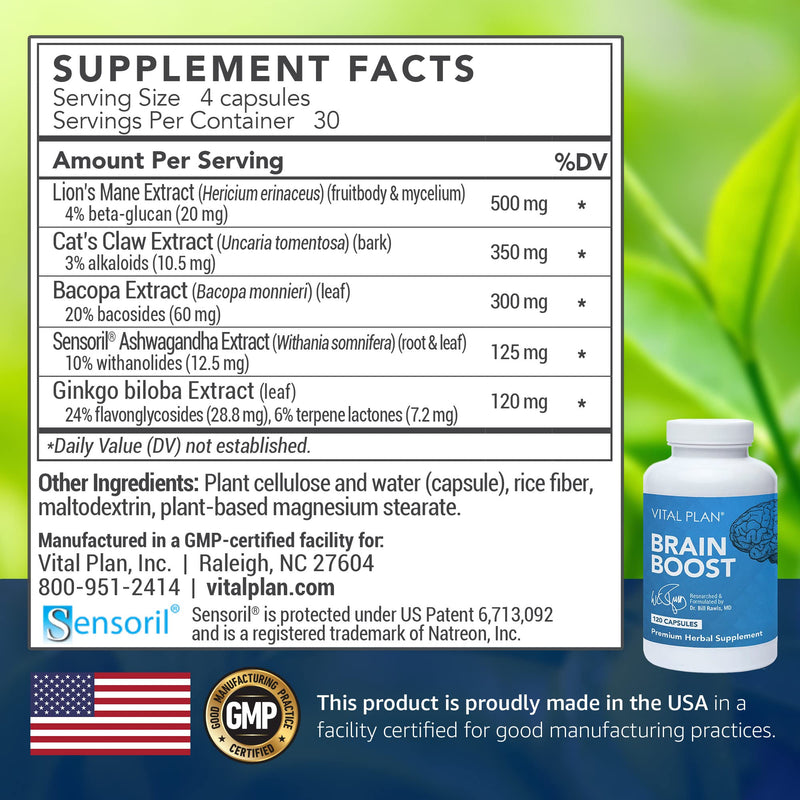 Vital Plan Brain Boost Supplement by Dr. Bill Rawls – Brain-Boosting Capsules