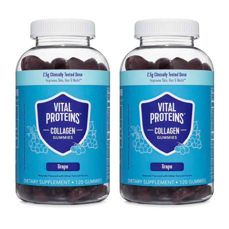 Vital Proteins Collagen Gummies – 2.5g VERISOL, 120ct x 2, Grape