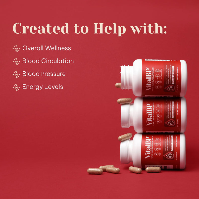 VitalBP - Support for Normal Blood Pressure & Healthy Blood Flow | CoQ10, L-Citrulline, K2 & D3 - 60 Capsules