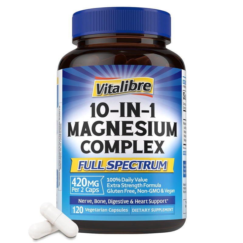 Vitalibre 10-in-1 Magnesium Complex – 420mg Elemental Magnesium