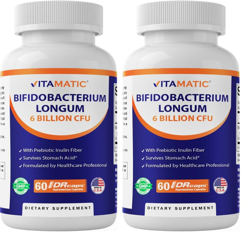 Vitamatic Bifidobacterium Longum 6B CFU DR Capsule – Pack of 2 (60 Count)