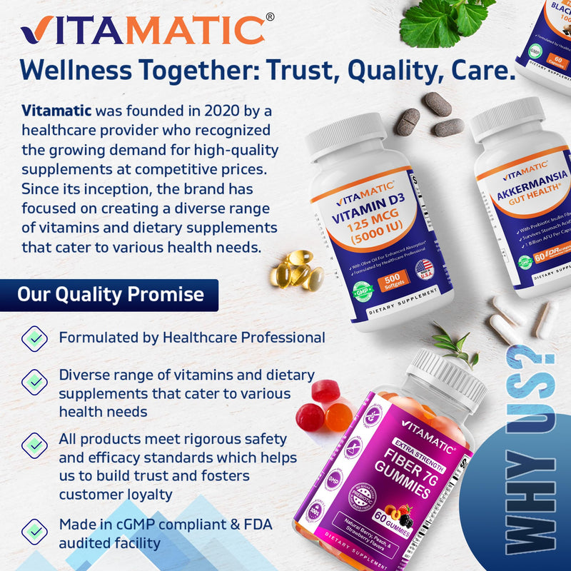 Vitamatic Chromium 1000 mcg – 365 Tablets | High Potency Picolinate | Non-GMO, Gluten Free