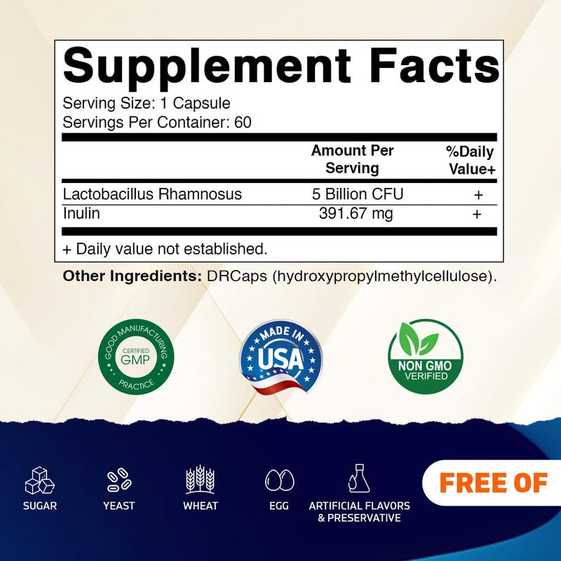 Vitamatic Lactobacillus Rhamnosus 5B/10B - 60 Count (Pack of 2) | Digestive & Immune Support