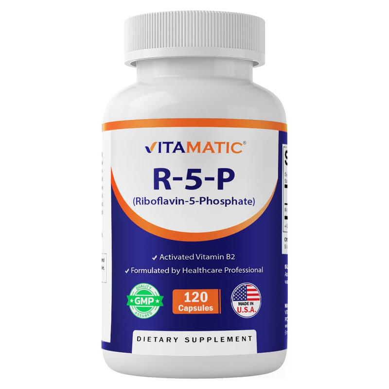 Vitamatic R-5-P Riboflavin-5-Phosphate 50 mg | 120 Vegetarian Capsules