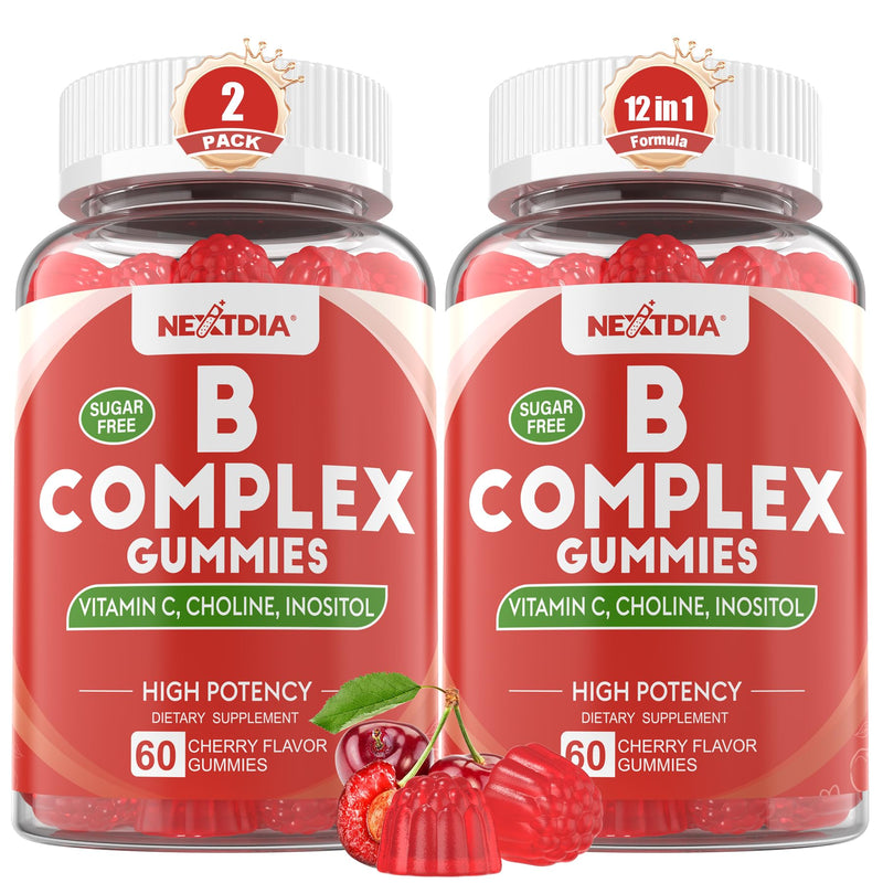 Vitamin B Complex Gummies – Vegan B Vitamins with 2000 mcg Methyl B12, Methyl Folate, Plus Choline + Inositol | Vitamin C + Zinc for Energy, Mood & Immunity – 120 Gummies