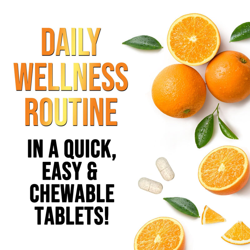 Vitamin C 1000mg Chewable – Extra Strength Immune Support (Vegan, Orange) | 120 Tablets