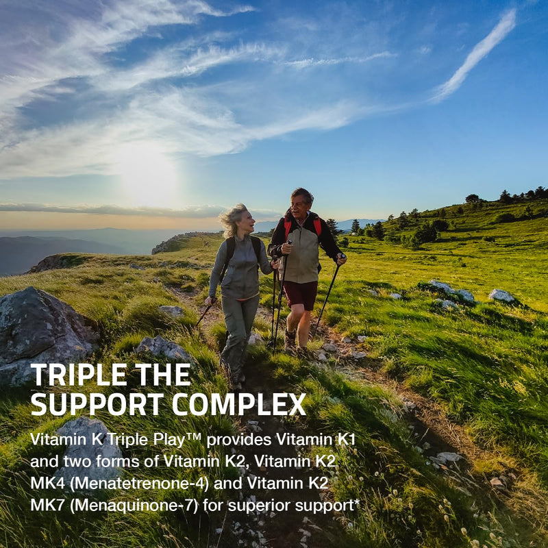Vitamin K Triple Play: K1, K2 MK4 & MK7 – 180 Capsules