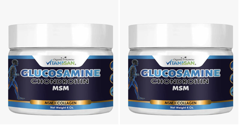 VITAMISAN Premium Organic Glucosamine & Chondroitin Cream (Pack of 2) – MSM, Arnica & Collagen
