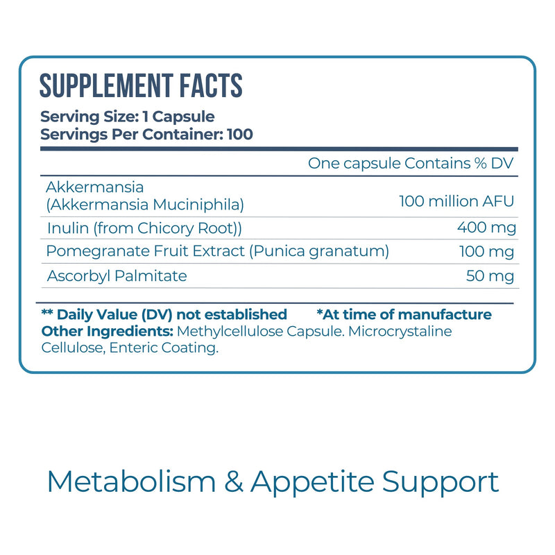 Vitamo Akkermansia Muciniphila Probiotic – 100 Million AFU, GLP-1 Activator | Metabolic & Digestive Health | Made in USA