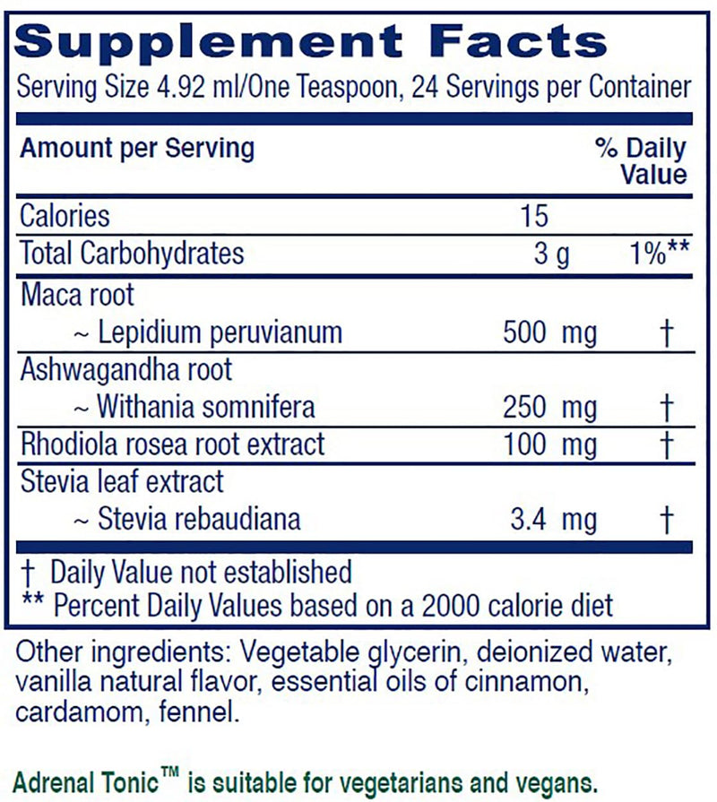 Vitanica Adrenal Tonic – Adrenal Support, Alcohol-Free, Vegan, Chai Spice, 4 oz