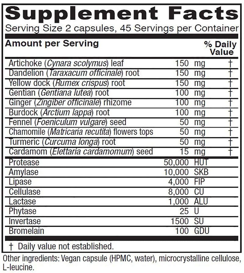 Vitanica Bitters Extra - Digestion Support, Vegan, 90 Capsules