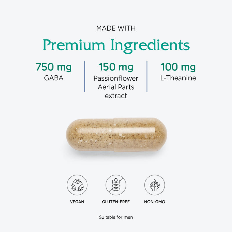 Vitanica GABA Ease – Calm & Relaxation Supplement with GABA & L-Theanine