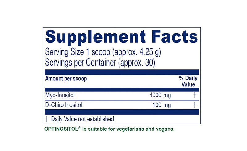 Vitanica Optinositol – Ovulation Support with Myo-Inositol & D-Chiro-Inositol | 4000 mg Myo-Inositol + 100 mg D-Chiro-Inositol – 4.4 oz