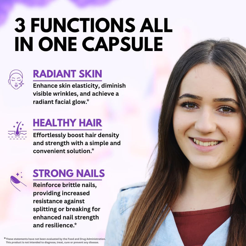 VITBOOST Biotin 25000 mcg with Hyaluronic Acid, Collagen & Keratin – 60 Capsules – USA Made