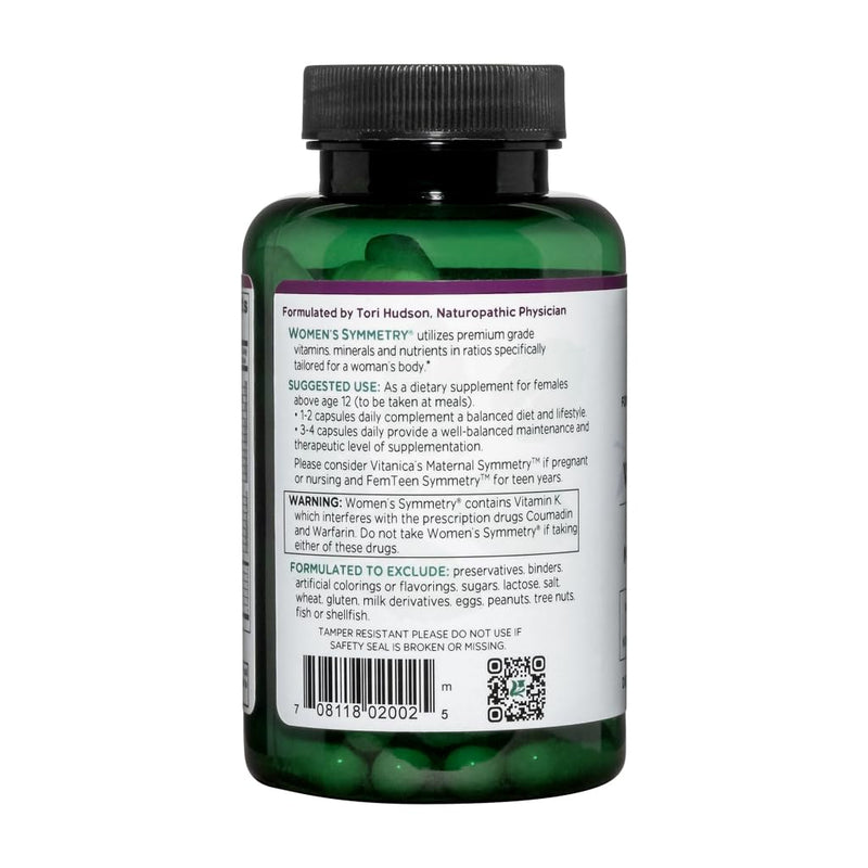 Vitanica Women's Symmetry - High Potency Multivitamin & Mineral (Vegan, 90 Capsules)