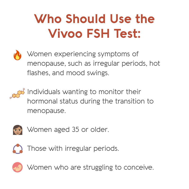 Vivoo Fertility Test – At-Home FSH Kit with 10 Strips & 10 Urine Collectors
