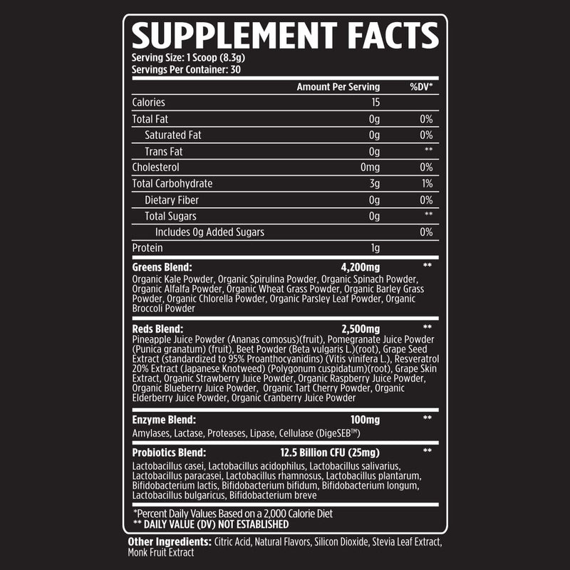 VMI Sports Greens + Reds – Advanced Immunity & Gut Health Superfood | 30 Servings (Raspberry Lemonade)