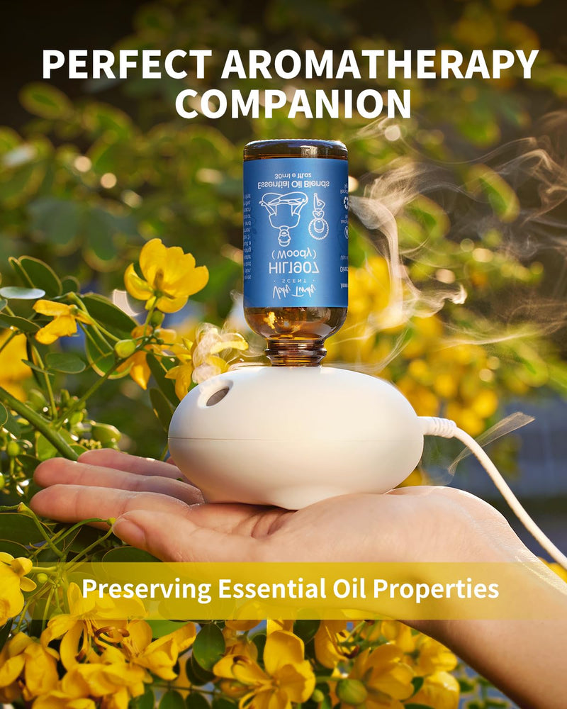VTS Waterless Essential Oil Diffuser – Portable Nebulizing Aromatherapy for Home, Office & Car