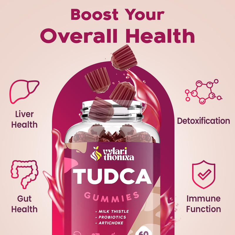 Vylarithonixa Premium TUDCA Gummy Supplement 2000mg - Vegan, 60 Servings