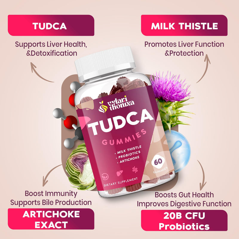 Vylarithonixa Premium TUDCA Gummy Supplement 2000mg - Vegan, 60 Servings