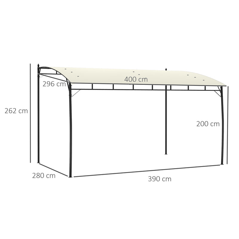 Outsunny 3 x 4m Metal Pergola, Outdoor Gazebo UV-Resistant, Cream White