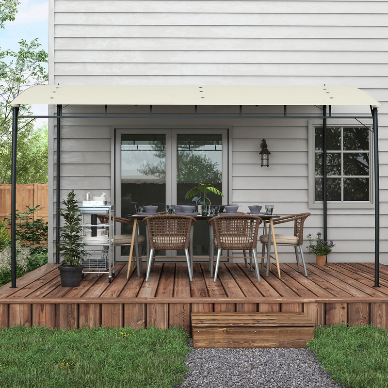 Outsunny 3 x 4m Metal Pergola, Outdoor Gazebo UV-Resistant, Cream White