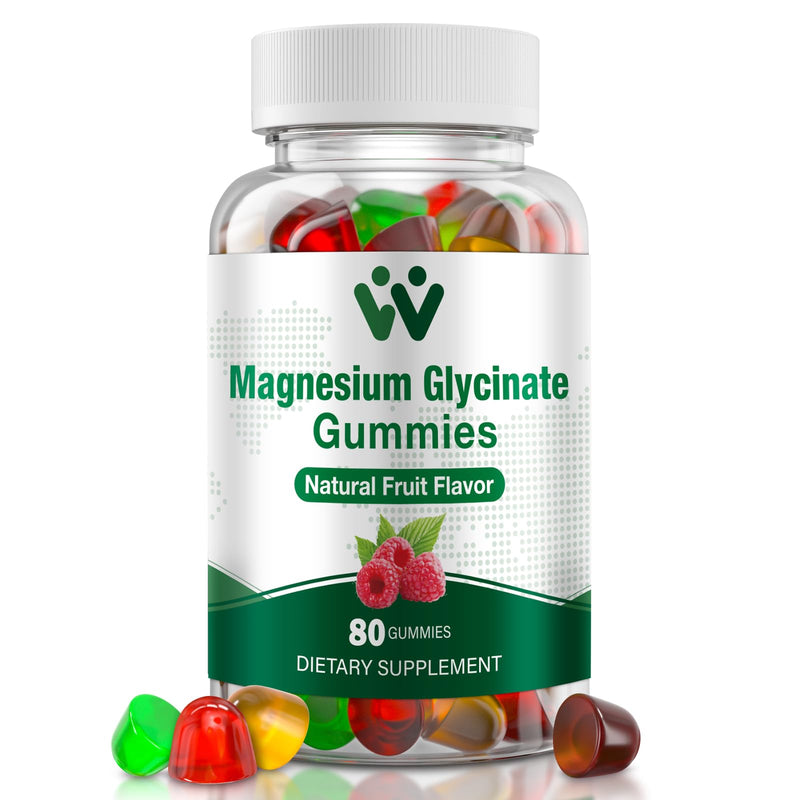WACHRAY Magnesium Glycinate Gummies 400 mg – Sugar-Free, 80 Count