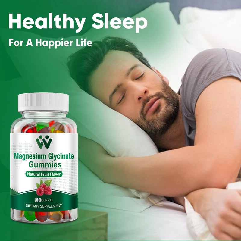WACHRAY Magnesium Glycinate Gummies 400 mg – Sugar-Free, 80 Count