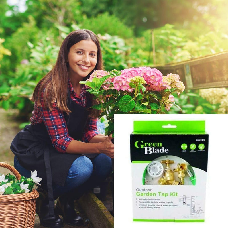 Complete Outdoor Garden Tap Kit with Hose Connector