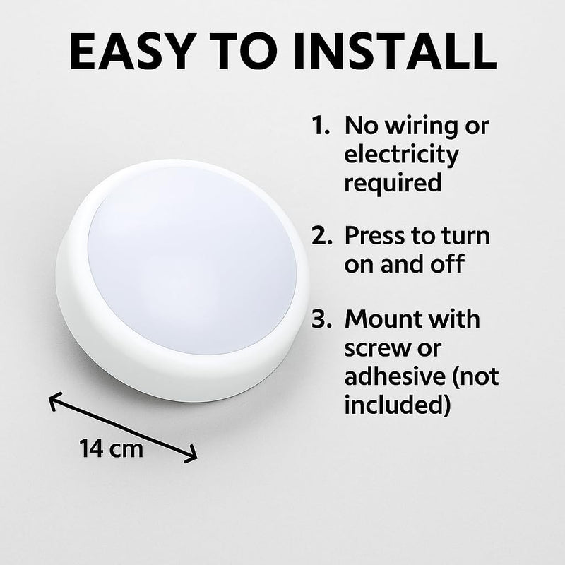 Battery Operated LED Push Light for Cupboards & Wardrobes