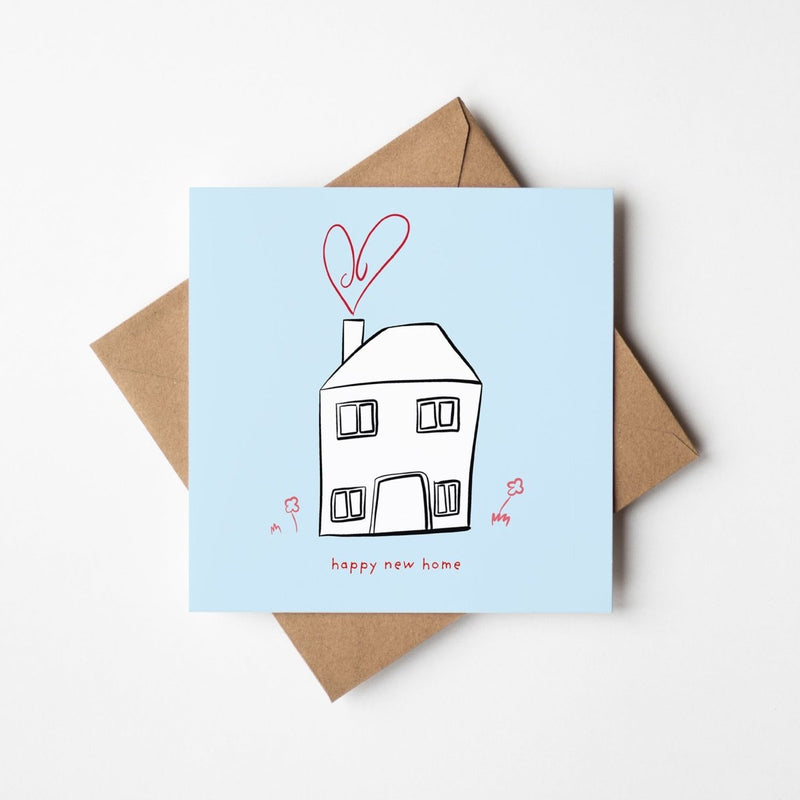 New Home Greeting Card – Cute Kawaii Housewarming Card on Premium Cardstock