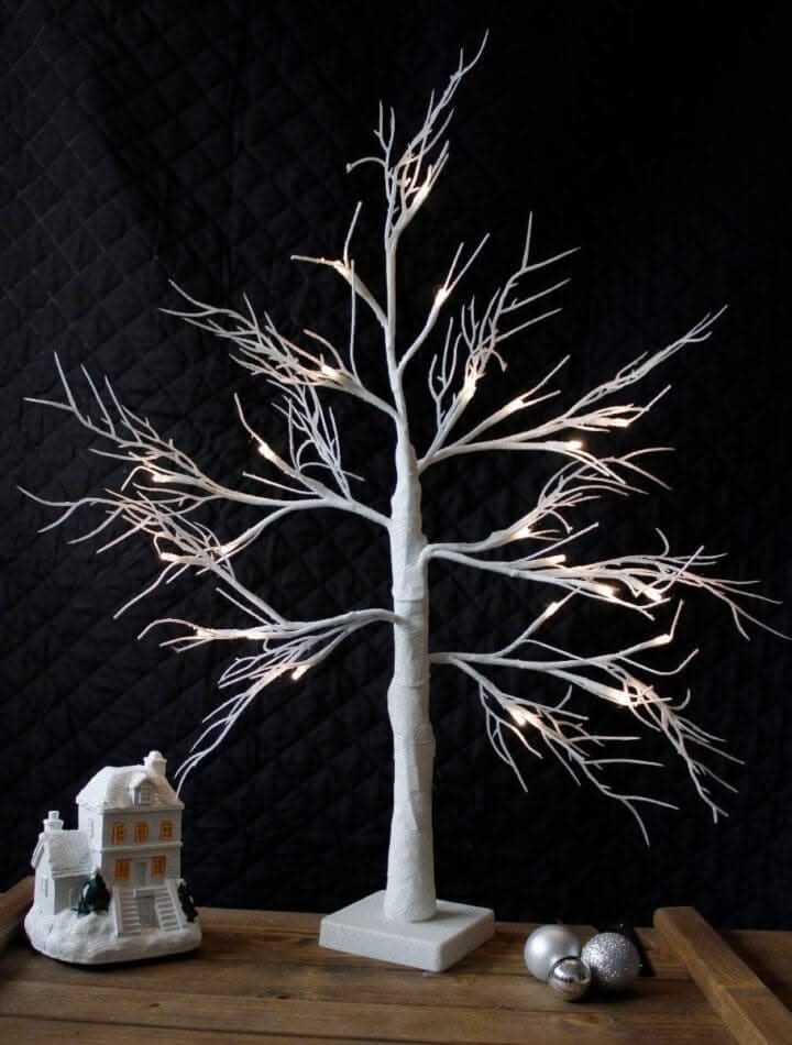 2ft Festive LED Twig Tree with 24 Warm White Lights 60cm