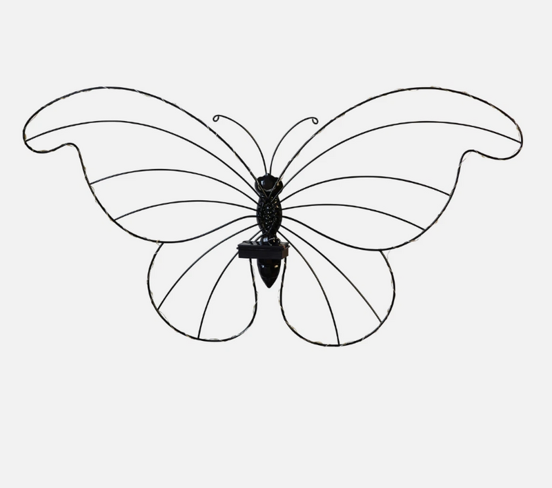 Large Warm White Solar LED Butterfly Garden Light Decoration