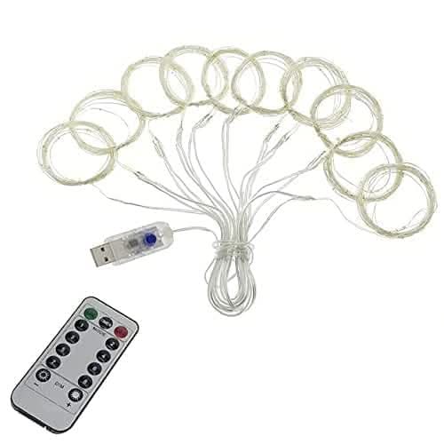 300 LED Warm White Curtain String Lights 3 x 3m with Remote