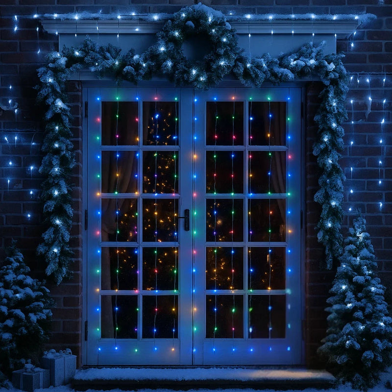 2.1m Christmas Window String Lights with 280 Warm White LEDs