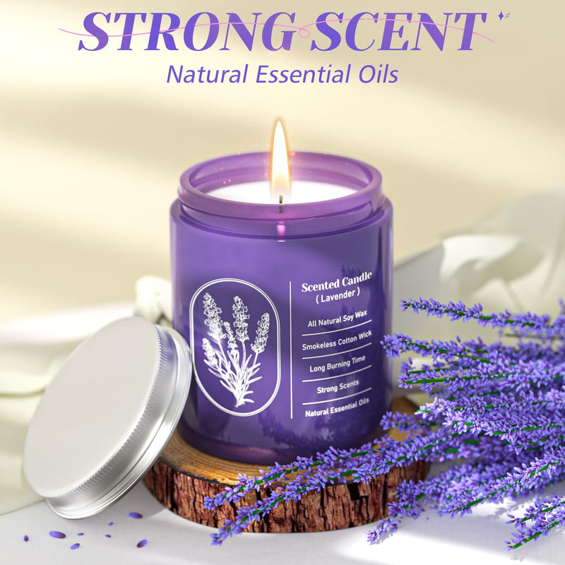 WarmEmbrace Lavender Scented Soy Candle – 7.5 oz, Long-Lasting Home Fragrance, Gifts for Mom & Girlfriend