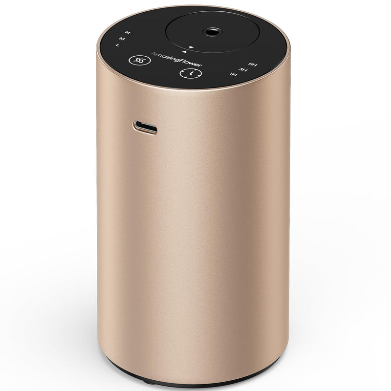 Waterless Essential Oil Diffuser - Desert Titanium, 3 Mist Levels & Rechargeable