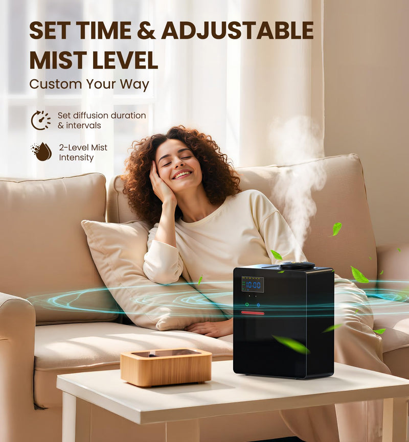 Waterless Essential Oil Diffuser - 5000 Sq Ft Coverage for Large Homes, Hotels & Offices | Bluetooth App Control